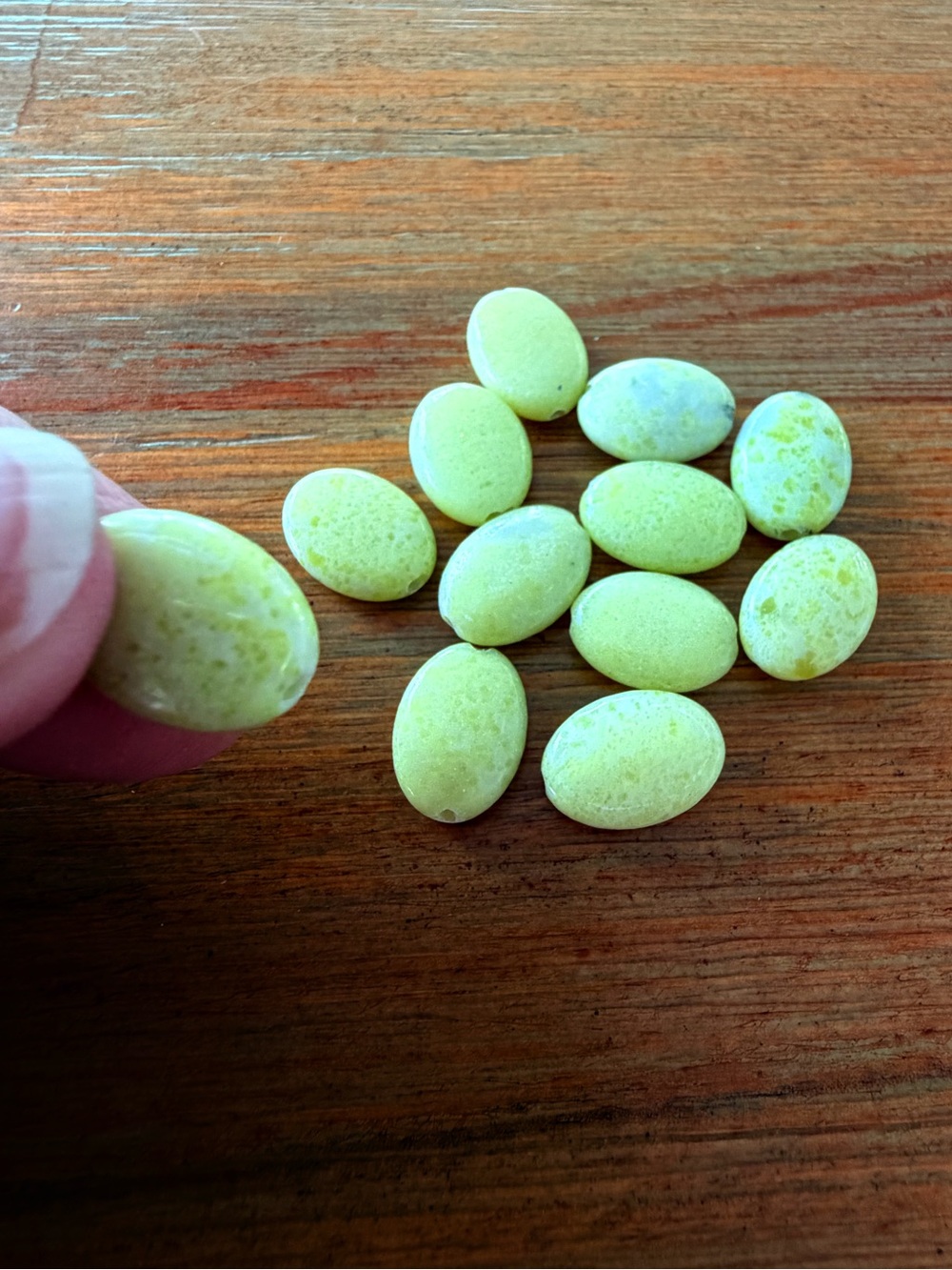 12 Oval Keylime Jade Gemstone Beads for Jewelry Making